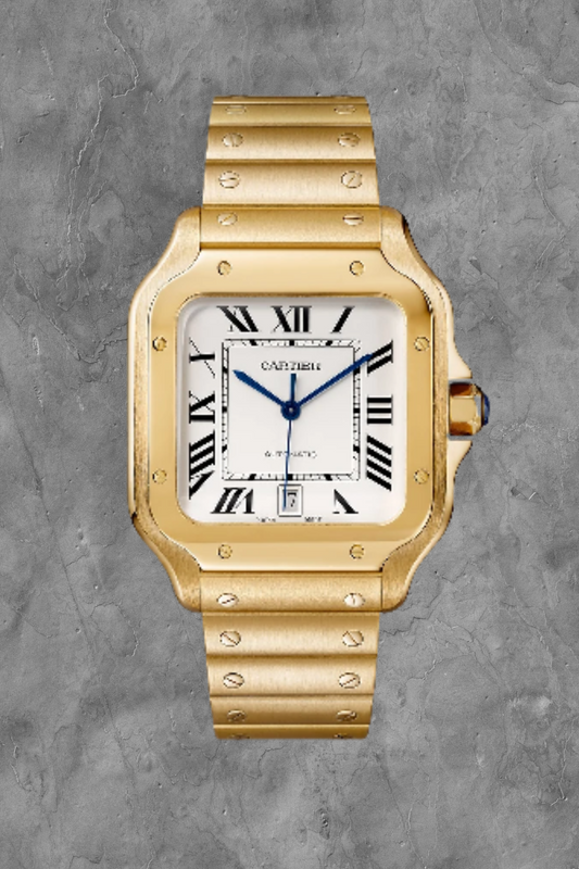 Santos De Cartier Gold LRG White