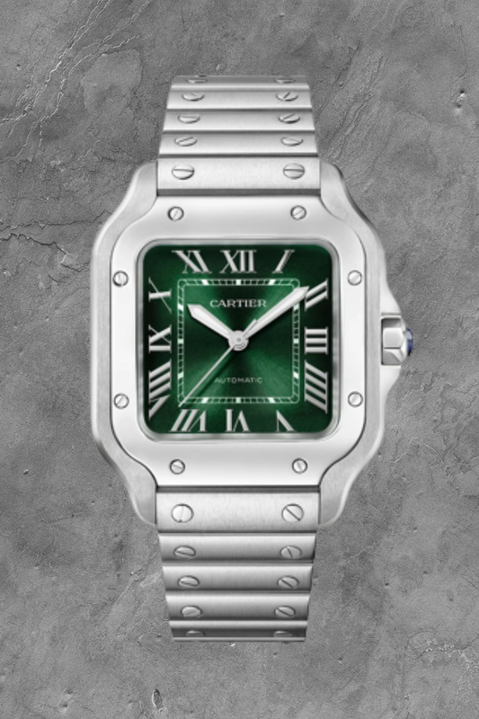 Santos De Cartier Steel MED Green