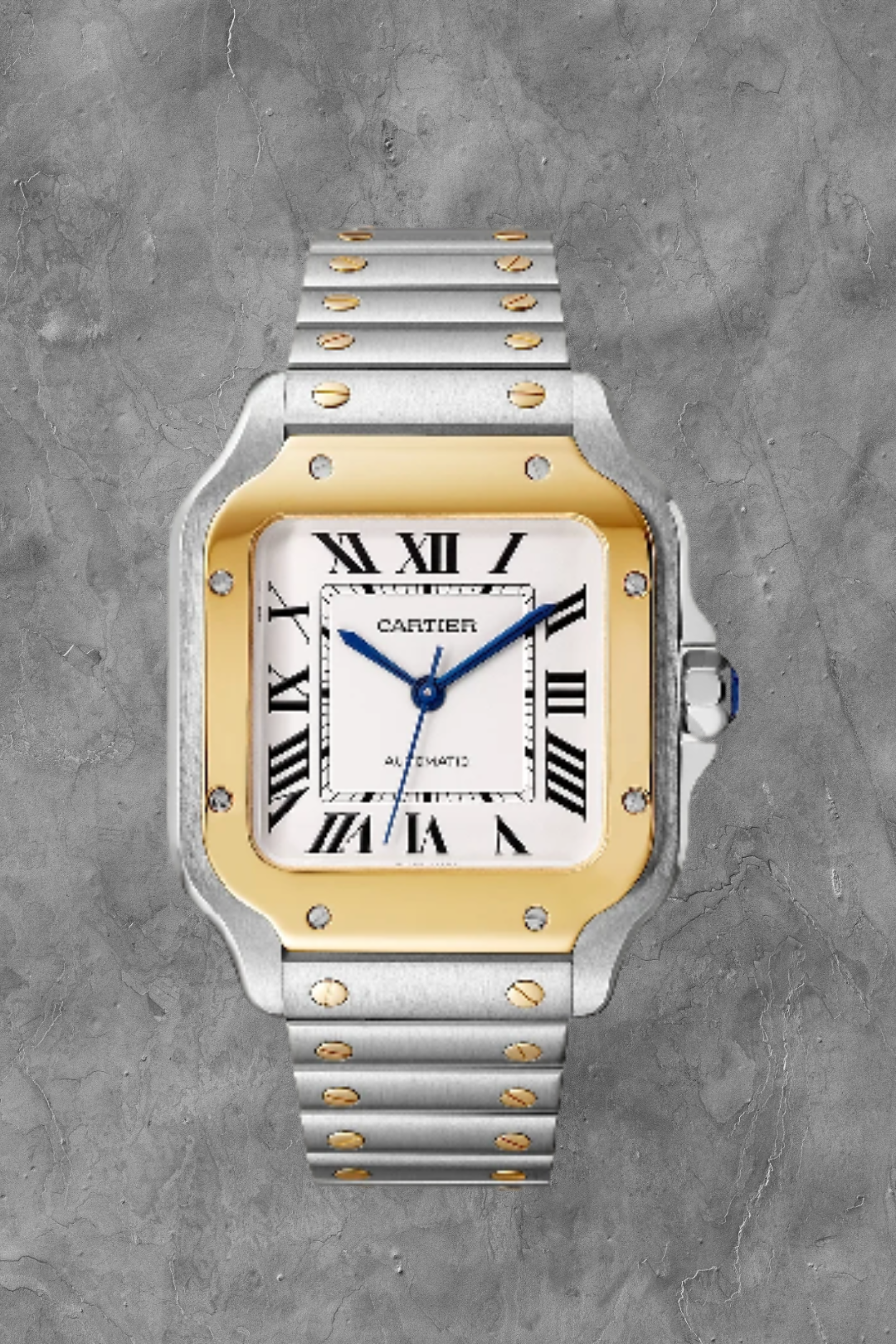 Santos De Cartier Gold & Steel MED White