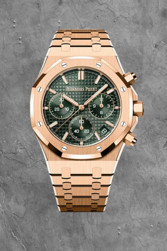 Royal Oak 41 Chronograph Pink Gold Green Dial