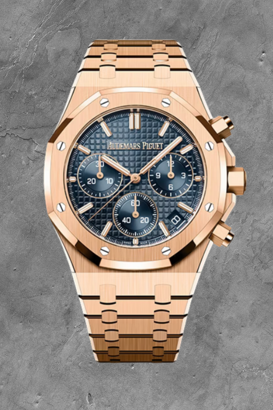 Royal Oak 41 Chronograph Pink Gold Blue Dial