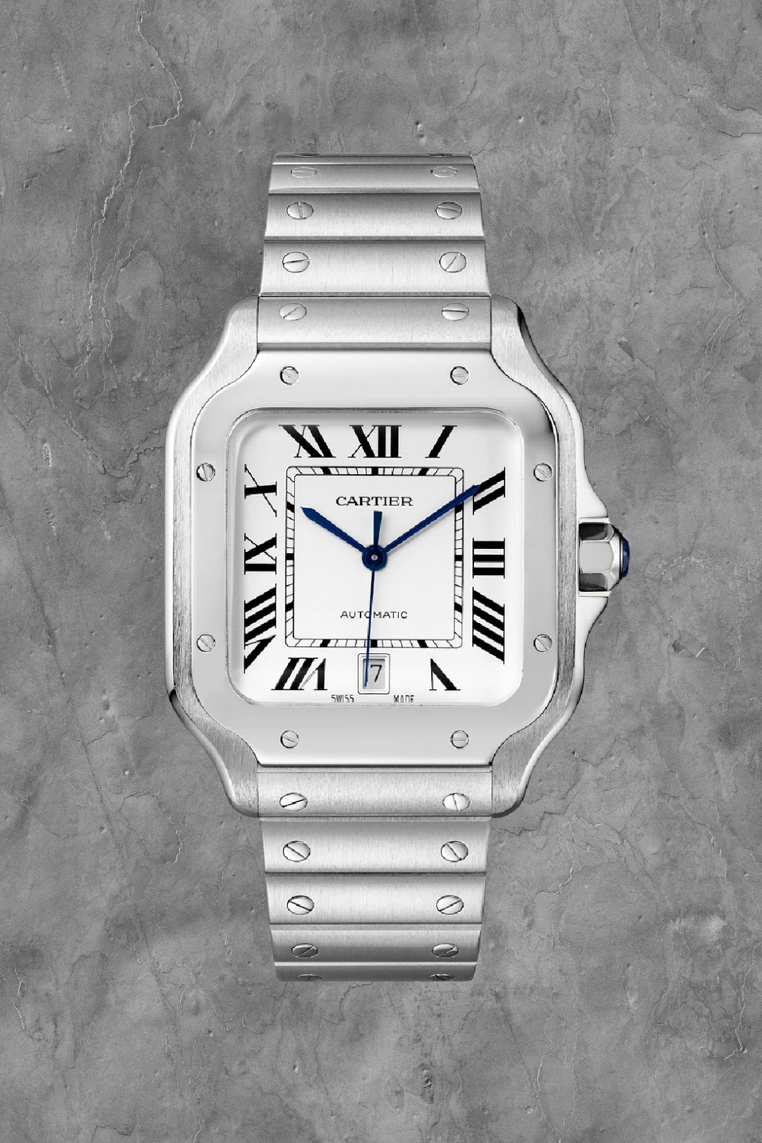 Santos De Cartier Steel LRG White